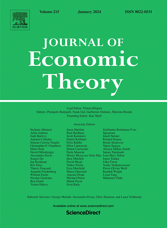 Go to journal home page - Journal of Economic Theory